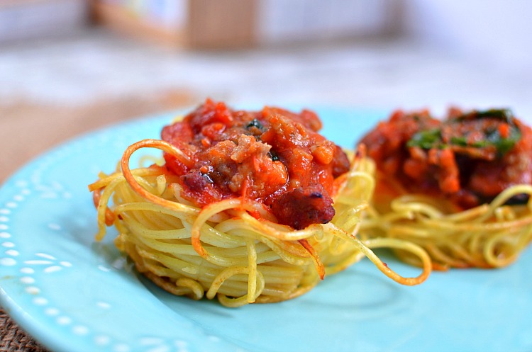 Spaghetti Nests with Italian Sausage Recipe
