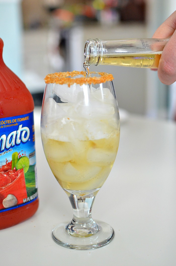 Chicharrones Clamato Michelada